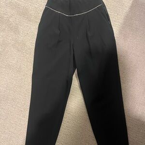 Express Black Women's Trousers with Silver Accents